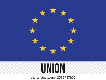 European Union flag. Official standardized flag of the EU in original colors and proportion correctly. Vector illustration. 