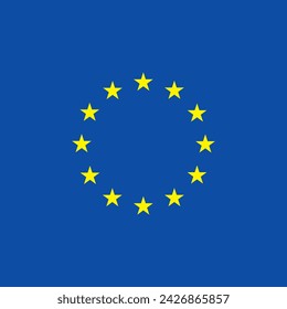European Union flag. Patriotic EU symbol, banner, design. Square size. Vector icon illustration.