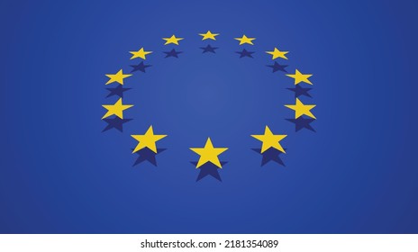 European Union flag with relief. Celebration of Europe and unity of European nations.