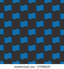 European Union flag seamless pattern on a black background