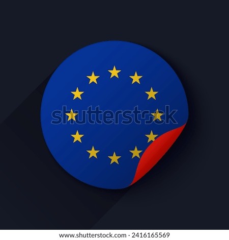 European Union Flag Sticker Vector Illustration