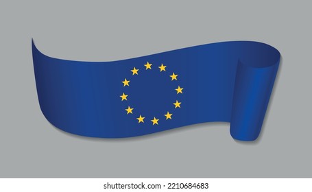 European Union flag symbol.Ribbon with flag of EU.