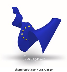 European union flag, three dimensional render