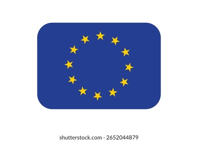 Bandeira da União Europeia. vetor. bandeira azul amarela sobre fundo branco, eps110