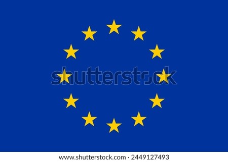 European Union flag. vector. blue yellow flag