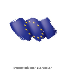 European union flag, vector illustration on a white background.