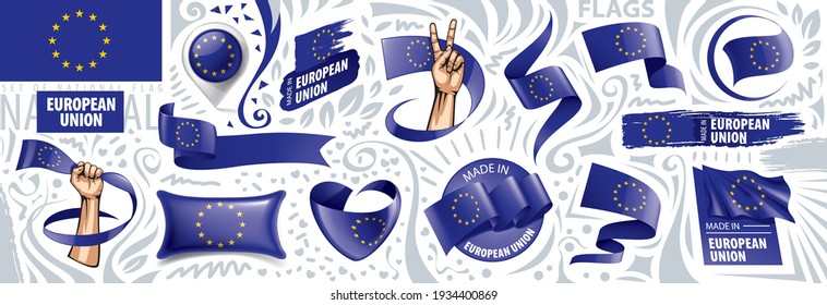 Europäische Gewerkschaftsflagge, Vektorgrafik auf weißem Hintergrund