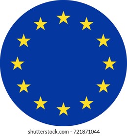 European Union Flag Vector Round Flat Icon - Illustration