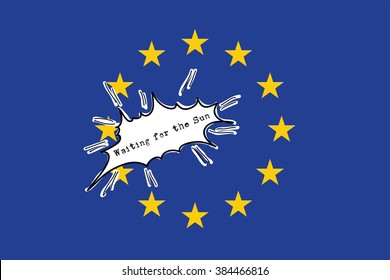 European Union - The Flag. Waiting for the Sun. Vector.