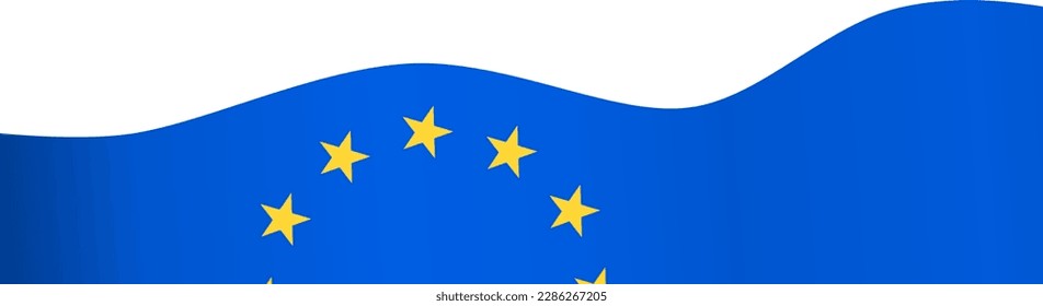European union flag wave isolated on png or transparent background