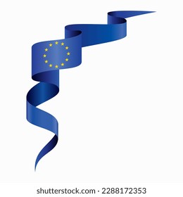 European Union flag wavy abstract background. Vector illustration.