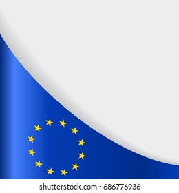 European Union flag wavy abstract background. Vector illustration.