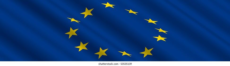 European Union Flag in the Wind