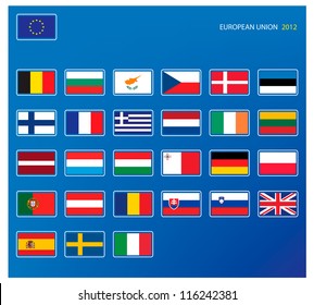 European union flags