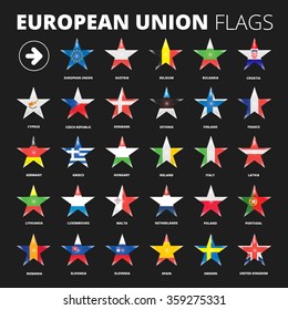 European Union flags set