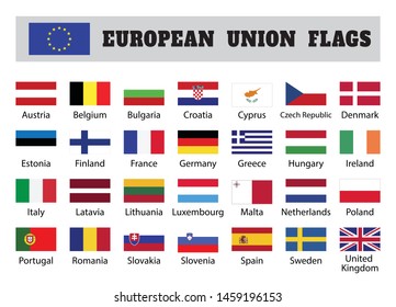 European union flags, twenty eight (28) European member countries