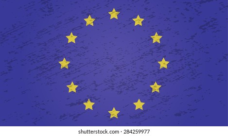 European union grunge style flag. Vector EPS10