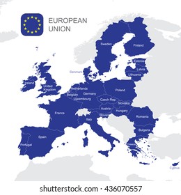 The European Union Highly Detailed Vector Map