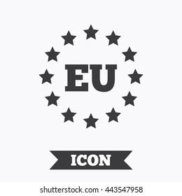 European union icon. EU stars symbol. Graphic design element. Flat eu symbol on white background. Vector
