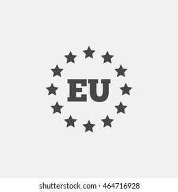 European union icon. EU stars symbol. Flat icon on white background. Vector