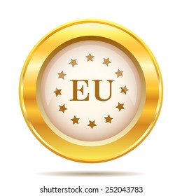 European union icon. Internet button on white background. EPS10 vector. 