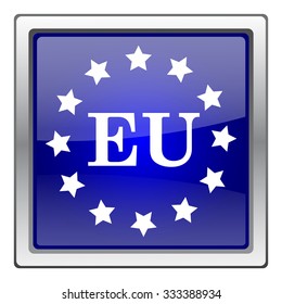 European union icon. Internet button on white background. EPS10 vector.