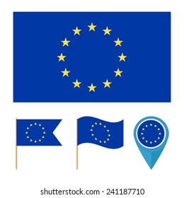 European union. icons for design with reference to a particular country. flag from the same series