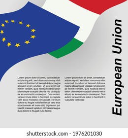 European Union and Italian waving flag design.