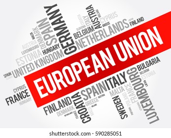 European Union List Cities Word Cloud Stock Vector (Royalty Free ...