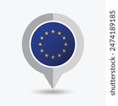 European Union Location Pin Icon Vector Illustration