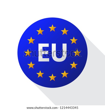 European union logo. Vector illustration. EU flag icon with round stars