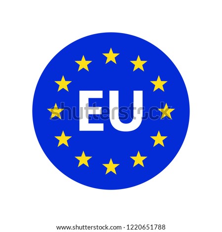 European union logo. Vector illustration. EU flag icon with round stars