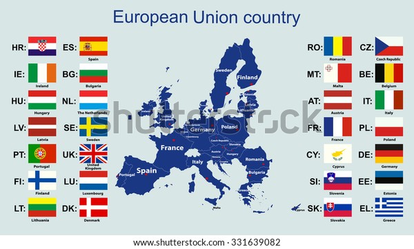 Image Vectorielle De Stock De La Carte De Lunion Européenne