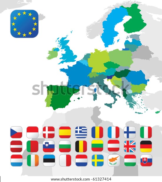 European Union Map All Eu Countries Stock Vector (Royalty Free) 61327414