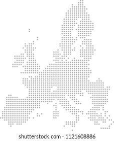 European Union map dots vector outline, dotted map, point patterns map faded gray background image art