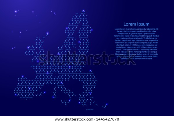 European Union Map Futuristic Hexagonal Shapes Stock Vector (Royalty ...