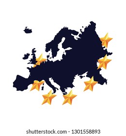 european union map golden stars