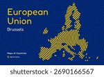 European Union map spiral pattern, Brussels capital