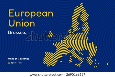 European Union map spiral pattern, Brussels capital