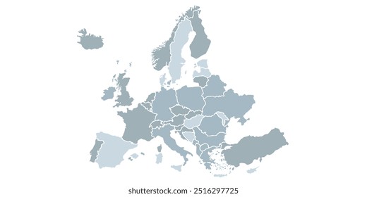 European Union Map. Vector colored map of European Union.