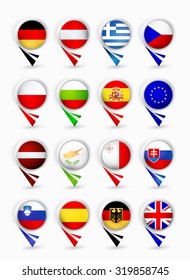European Union members map pointers with flags.Part 2