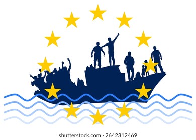 The European Union and the migratory flow with a boat