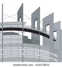 European union parliament building - vector illustration