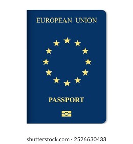 European Union passport cover front with official gold emblem and text