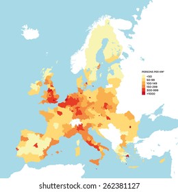 European Union Population Density Map