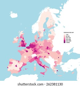 European Union population density map