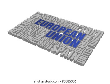 The European Union puzzle completed by names of the States members