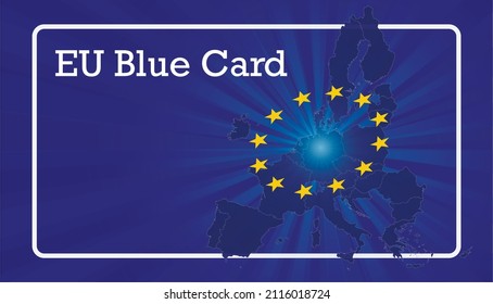 European Union, residence permit and blue card work permit for highly qualified third-country nationals. business banner