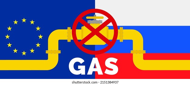 european union russia stop gas pipeline fuel energy crisis  sanctions embargo concept vector illustration