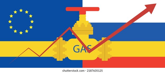 european union russia stop gas pipeline fuel energy crisis sanctions embargo concept vector illustration